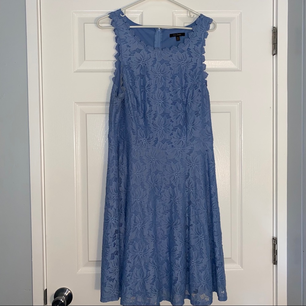 Blue Floral Lace Dress